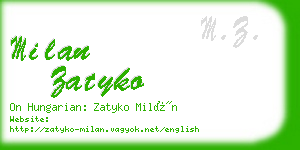 milan zatyko business card